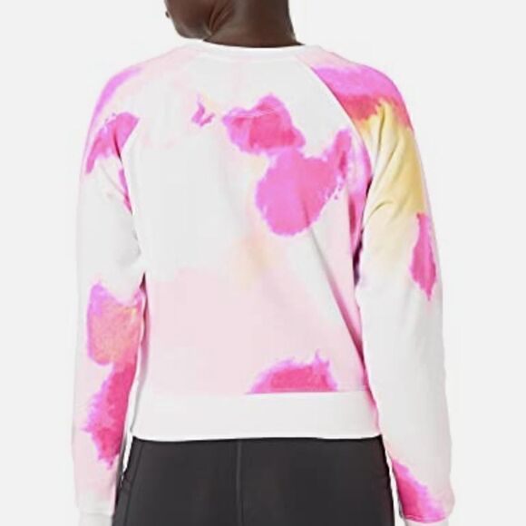 CHAMPION CAMPUS FRENCH TERRY CREWNECK SWEATSHIRT IN WHITE NEON WATERCOLOR SIZE M - Picture 2 of 11